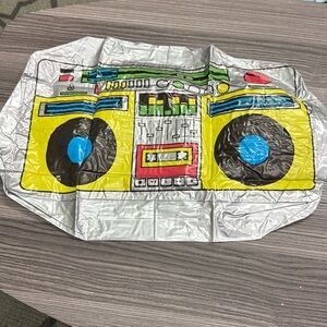 Inflatable Retro Boombox Party Favor - Silver, Yellow, Blue